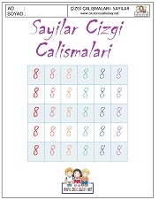 okul öncesi 1 sayısı çizgi çalışması